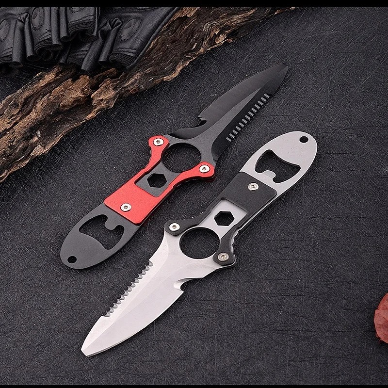 Dive Knife Titanium - Cuchillo multifuncional de acero inoxidable, herramienta